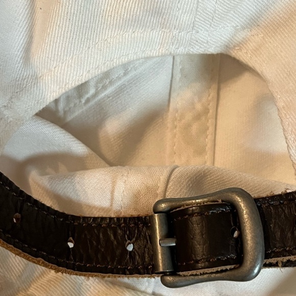 POLO RALPH LAUREN BIG PONY HAT WHITE LEATHER STRAP Logo Embroidered - Picture 5 of 5